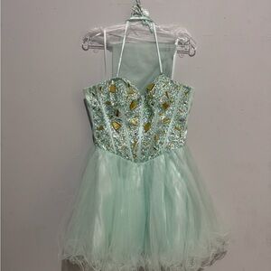 Mint Beaded Tulle Party Dress